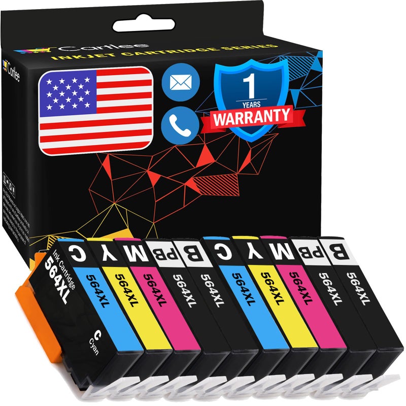 Cartlee Compatible Ink Cartridges Replacement for HP 564XL for Photosmart 5510 5520 6510 6520 6525 7510 7520 7525 B8550 C6380 D7560 Premium C309A C410 Officejet 4620 Deskjet 3520 (10 Pack) - Image 1